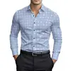 Nova camisa casual slim-fit de manga longa respirável e não amassa, tamanho europeu, impressa em 3D, para Amazon transfronteiriça