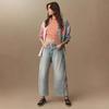 Jeans Lavados de Pierna Ancha Transfronterizos Europeos y Americanos Adelgazantes Versátiles de Cintura Alta Holgados Rectos para Mujer
