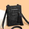 2025 Nuevo Bolso con Flecos para Mujer PU Suave Bandolera de un Solo Hombro Estilo Coreano a la Moda Cremallera Vertical Bolso Pequeño para Monedas