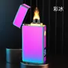 Encendedor recargable multifuncional creativo, encendedor de pulso a prueba de viento de arco único con iluminación, encendedor portátil para exteriores