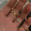 Anillo Minimalista Versátil de Nicho Cepillado Liso con Diamantes Brillantes, Anillo de Lujo Ligero, Envío Directo de Una Pieza, Popular Retro de Gama Alta de Xiaohongshu