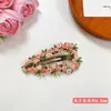 Grampo de Cabelo Flor Rosa de Alta Qualidade Feminino 2025 Novo Doce Amor Prendedor de Cabelo Franja Lateral Headwear
