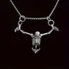 Nuevo Collar de Crucifijo Calavera Estilo Punk Halloween Ecológico Europeo y Americano, Joyería Retro de Moda Independiente, Estilo Oscuro