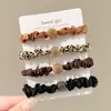 Celebridad de Internet Goma Elástica de Alta Elasticidad para Recoger el Cabello con Pedrería Goma Elástica para el Cabello de Adulto Color Sólido Estampado de Leopardo Elegante Goma para el Cabello Anillo para el Cabello Accesorio para el Cabello
