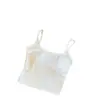Nueva camisola dulce y sexy de algodón puro ajustada con espalda bonita, top blanco de verano para mujer para llevar solo o debajo con copas en el pecho