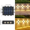 Luz lavaluz de pared ambiental alimentada por energía solar, emite luz hacia arriba y hacia abajo, luz de pared decorativa, lámpara de pared impermeable para jardín exterior y patio