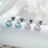 Nuevos Pendientes Henson Estilo Ins Deslumbrantes Exquisitos Barra de Tornillo de Doble Extremo para Perforación de Hueso del Oído