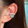 Presilhas de Orelha Pérola Estrela com Toque de Luxo, Design Único, Argolas de Orelha Simples Sem Furo, Brincos de Franja Exquisitos para Mulheres