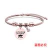 Pulseira Europeia e Americana Transfronteiriça Aço Inoxidável Pulseira Osso de Cobra Temporada de Formatura Comemorativa Diamante Rosa Presente de Feriado Gravação Pulseira de Aço Titânio
