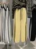 KEKEZOON Calça de Moletom Esportiva Patchwork Colorido com Listra Lateral Cintura Elástica Cordão Outono Solta Casual 8813