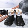 Nuevas botas de lluvia de caña media para mujer, versátiles, impermeables, con suela gruesa, zapatos de lluvia simples, cálidos con forro de felpa, antideslizantes, zapatos de trabajo
