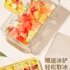 Molde para cubitos de hielo con tapa, caja de hielo para cubitos de hielo, grado alimenticio, modelo de cubito de hielo congelado, artefacto casero para congelar cubitos de hielo en el refrigerador