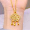 Vietnam Shajin Método Antiguo Perforación de Puntos Ruyi Candado Collar para Mujer Candado de Seguridad Colgante de Bolso Filigrana Dorada Fushou Candado Moral Colgante