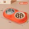 Tigela dupla para animais de estimação, tigela para gatos de alimentação lenta, tigela para gatos para beber e alimentação lenta, tigela para cães, comedouro de tigela dupla de aço inoxidável para gatos
