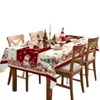 Mantel Navideño Transfronterizo Cubierta Bandera de Mesa Estampada Muñeco de Nieve Árbol de Navidad Fiesta Decoración Festiva Mesa Mantel
