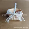 Canasta de Dulces con Lazo de Cinta de Colores, Cesta Tejida Hecha a Mano, Mini Cesta de Mano, Caja de Regalo, Recuerdo, Molde para Artículos de Boda