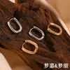 Moda Europeia e Americana Simples Clássico Nicho Brincos de Aço Titânio Aço Inoxidável Banhado a Ouro 18K Mini Brincos Pequenos em Formato de O para Mulheres