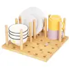 Estante para Platos de Bambú Estante Escurridor de Cocina Se Puede Instalar Gratis Estante Espesado para Tazas de Agua Adecuado para Almacenamiento en la Cocina