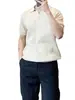 Nueva camiseta de punto de manga corta de verano para hombre, camiseta POLO de seda helada, cuello camisero, cuello en V, camiseta de negocios ajustada, venta al por mayor transfronteriza