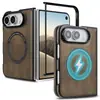 Funda de teléfono aplicable para iPhone Duo, tipo libro plegable, carga inalámbrica, MagSafe, funda protectora de cuero magnética para coche