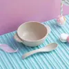 Fuente Tazón para Comida de Bebé Bebé Anticaída y Antiescaldado Tazón Guardería Tazón para Comer Vajilla para Niños Tazón Lindo para el Hogar Cuchara