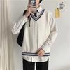 Chaleco de Punto Japonés para Hombre y Mujer Suéter sin Mangas Ins Holgado Chaleco para Parejas Cuello en V Chaleco Top