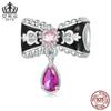 Evelle Original Romántico Dulce Lazo Serie Cuentas Accesorios S925 Plata Esterlina DIY Combinación de Joyería con Cuentas