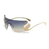Nueva Tendencia de Moda Gafas de Sol de Una Sola Pieza sin Patillas para Mujer Montura Grande Estilo Callejero Y2K Aspecto Adelgazante Gafas de Sol Anti-UV