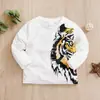 Sudadera de Manga Larga para Niño, Primavera y Otoño, Bebé, Estampado de Tigre y Tiranosaurio Rex, Ropa Infantil Transfronteriza, Estilo Europeo y Americano