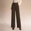Calça Reta com Caimento para o Dia a Dia, Calça Social Longa da Moda, Novidade Outono/Inverno 2026 Calça Wide Leg Slim de Cintura Alta Emagrecedora