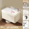 Gabinete de baño curvo estilo japonés con lavabo integrado de cerámica, combinación de gabinete y lavabo, lavabo de baño, gabinete de aluminio tipo panal