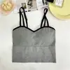 Camisola con Almohadillas en el Pecho para Mujer, Adecuada para Usar como Prenda Exterior o Interior, Elegante Diseño sin Espalda, Top Deportivo de Tirantes Finos Ajustado para Mujer
