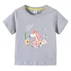 Ropa infantil transfronteriza 2023, camiseta de manga corta de verano para niños, camiseta básica de dibujos animados para niños y niñas, camiseta de media manga para bebé, marea superior