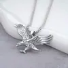 Collar de Águila Voladora con Circonita para Hombre, Collar Personalizado Hip-Hop Punk Moderno Sencillo para Mujer, Accesorio de Moda Versátil de Alta Gama