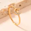 Anillo Transfronterizo Nuevo de Acero Inoxidable para Mujer Estilo Frío Dorado Simple Lujo Ligero Diamante Micro 1.5mm Anillo de Acero de Titanio Fábrica