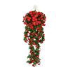 Simulación de orquídea, margarita, ratán, venta al por mayor, arreglo floral para camino de boda, caja de regalo de boda, decoración de tela de seda, hortensia, ratán