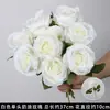 Série Branco Casamento Flores Artificiais Flores de Seda Flores Falsas Decoração Salão de Casamento Arte Floral Casa Buquê de Haste Única Marcadores de Corredor Materiais para Arranjo Floral