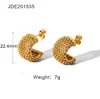 Brincos de luxo de moda transfronteiriça da Europa e dos Estados Unidos, cor personalizada que não desbota, brincos de aço inoxidável banhados a ouro 18K, joias à prova d'água