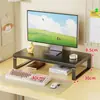 Soporte ajustable en altura para computadora para escritorio de oficina, estante para monitor de escritorio, organizador de almacenamiento para estación de trabajo, soporte con cajones y base