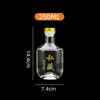 Botella de Licor de Gama Alta Botella Vacía Botella de Vino de Frutas Botella de Vino de Vidrio Botella de Vino Casero Sellada Juego de Botellas de Fondo Cóncavo Redondo