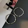 Pendientes de Aro Grandes Minimalistas y Discretos con un Diseño Único, Hechos de Plata S925, con Textura Geométrica de Diamante, Versátiles y de Buena Calidad
