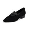 Tacones Altos de Punta Fina para Mujer Otoño e Invierno 2025 Zapatos Planos Pequeños Elegantes Sencillos de una Sola Correa para las Cuatro Estaciones Zapatos de Moda con Diamantes Calientes