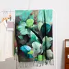 Cachecol de Cashmere Sintético com Estampa Digital para Mulheres, Xale Espesso com Franjas Outono/Inverno, Padrão Floral da Moda, Cachecol Longo Versátil