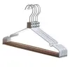 Cabide de Madeira de Faia com Ombros Largos, Cabide de Ferro-Madeira Minimalista Nórdico Preto e Branco Não Marca Roupas, Suporte de Calças para Guarda-Roupa Doméstico, Cabide Grande para Casacos