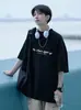 Camiseta de Manga Corta de Algodón Puro para Hombre, Nuevo Estilo Verano 2026, Marca Americana de Moda, Camiseta Holgada de Manga Larga de Peso Pesado para Niños