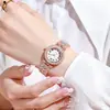 Relógio Feminino Mais Vendido de E-commerce Transfronteiriço, Relógio Totalmente de Diamante Moderno e Luxuoso, Relógio de Pulso de Moda Versátil de Nicho, Relógio de Quartzo