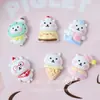 Urso Autodepreciativo de Desenho Animado Acessórios de Resina DIY Cola Cremosa Decoração de Capa de Celular Cabeça de Sapato com Buraco Adereço de Cabeça Luva Material