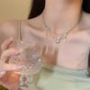 Collar de Corazón Estrella de Doble Capa 2025 Nuevo Nicho Diseño de Alta Gama Cadena para Suéter Celebridad de Internet Collar de Otoño para Mujer