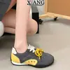 Zapatos de Entrenamiento Alemanes de Cuero Genuino Color Block Retro Doble Cordón Hacen que los Pies Parezcan Más Pequeños Zapatos Forrest Gump Zapatos de Mujer Versátiles Ligeros Deportivos Casuales
