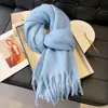 Bufanda a Cuadros de Café con Leche y Sal Marina para Mujer, Elegante Calentador de Cuello Azul a Cuadros, Grueso Calentador Estilo Coreano, Versátil para Estudiantes